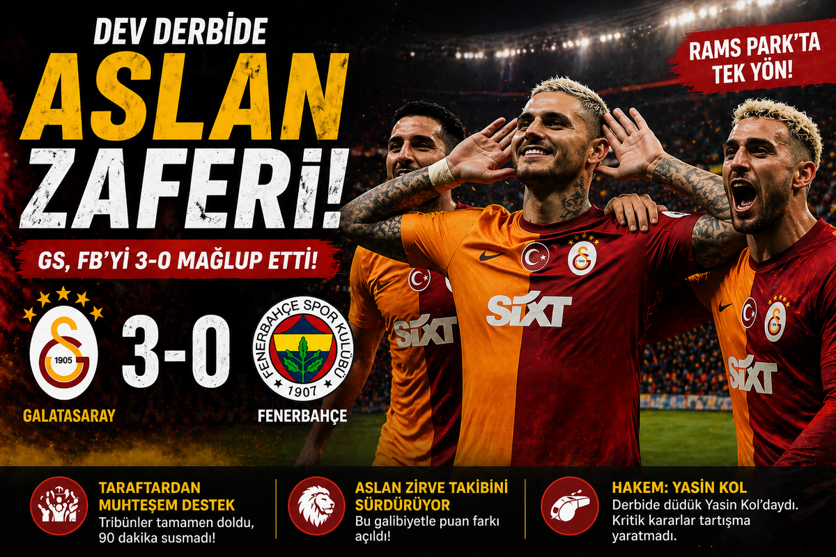 ASLAN DERBİDE ŞOV YAPTI: 3-0